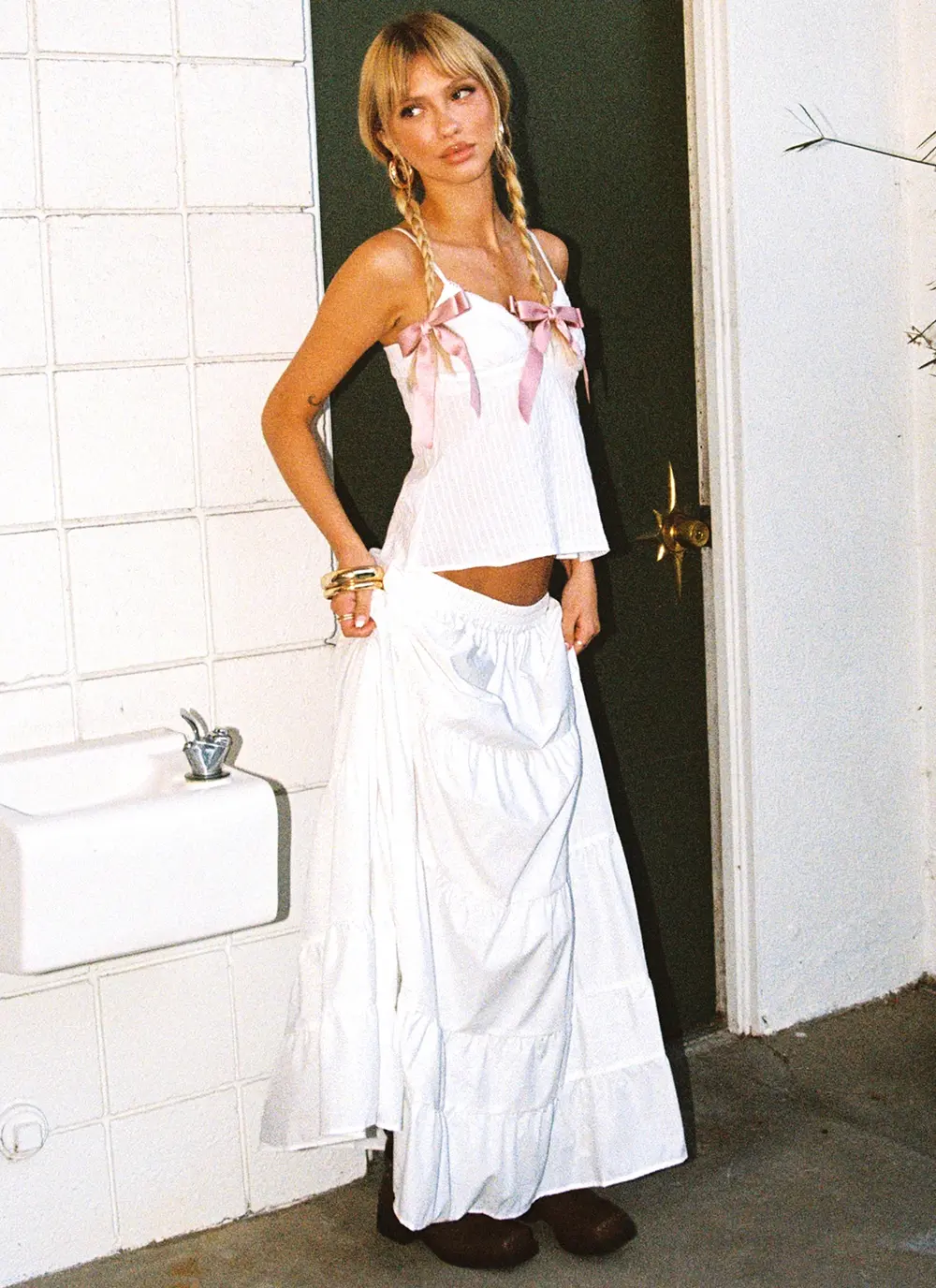 Garden Party Maxi Skirt White