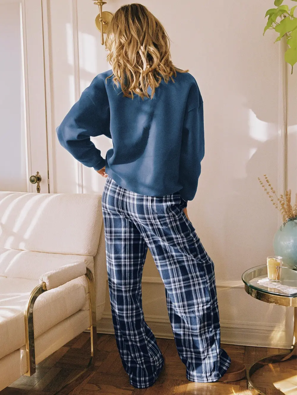 In The Morning Sleep Pant Blue Check