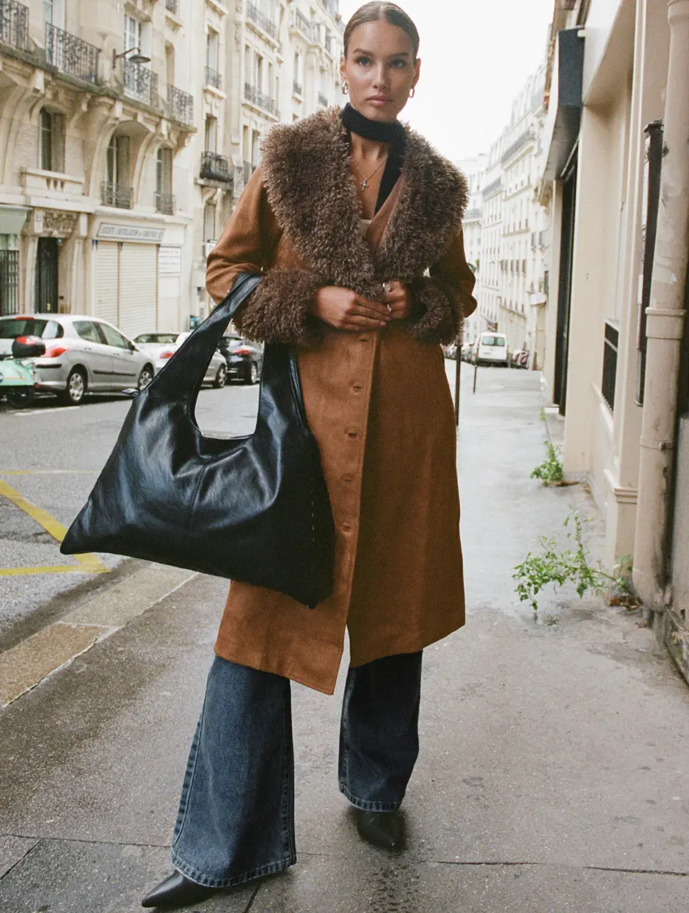 After Party Shearling Jacket Brown