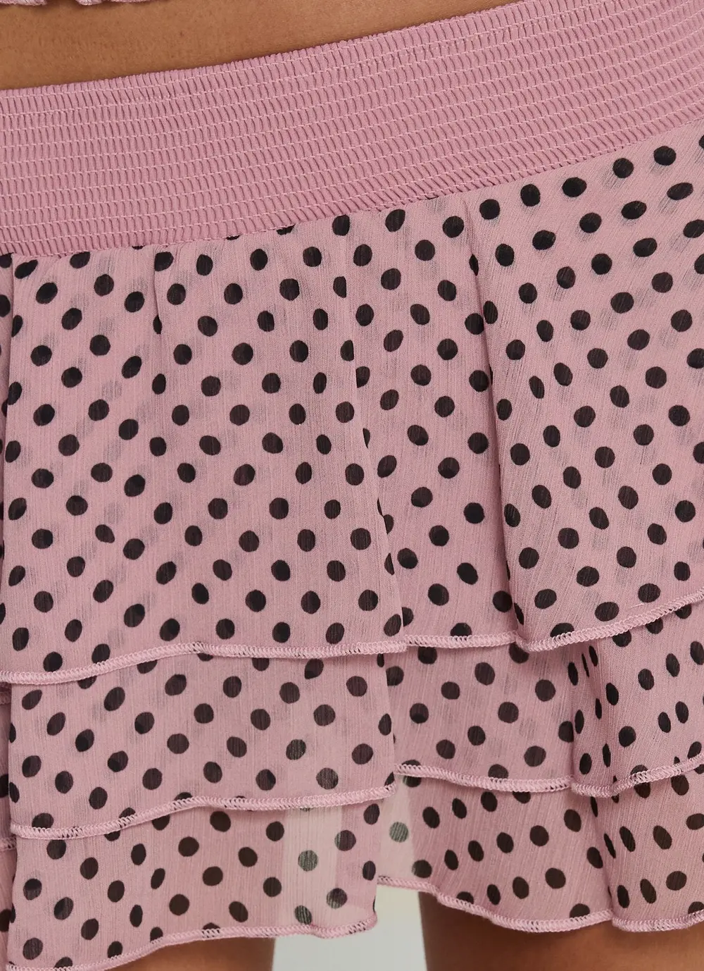 Ready To Party Frill Skort Pink / Black Polka