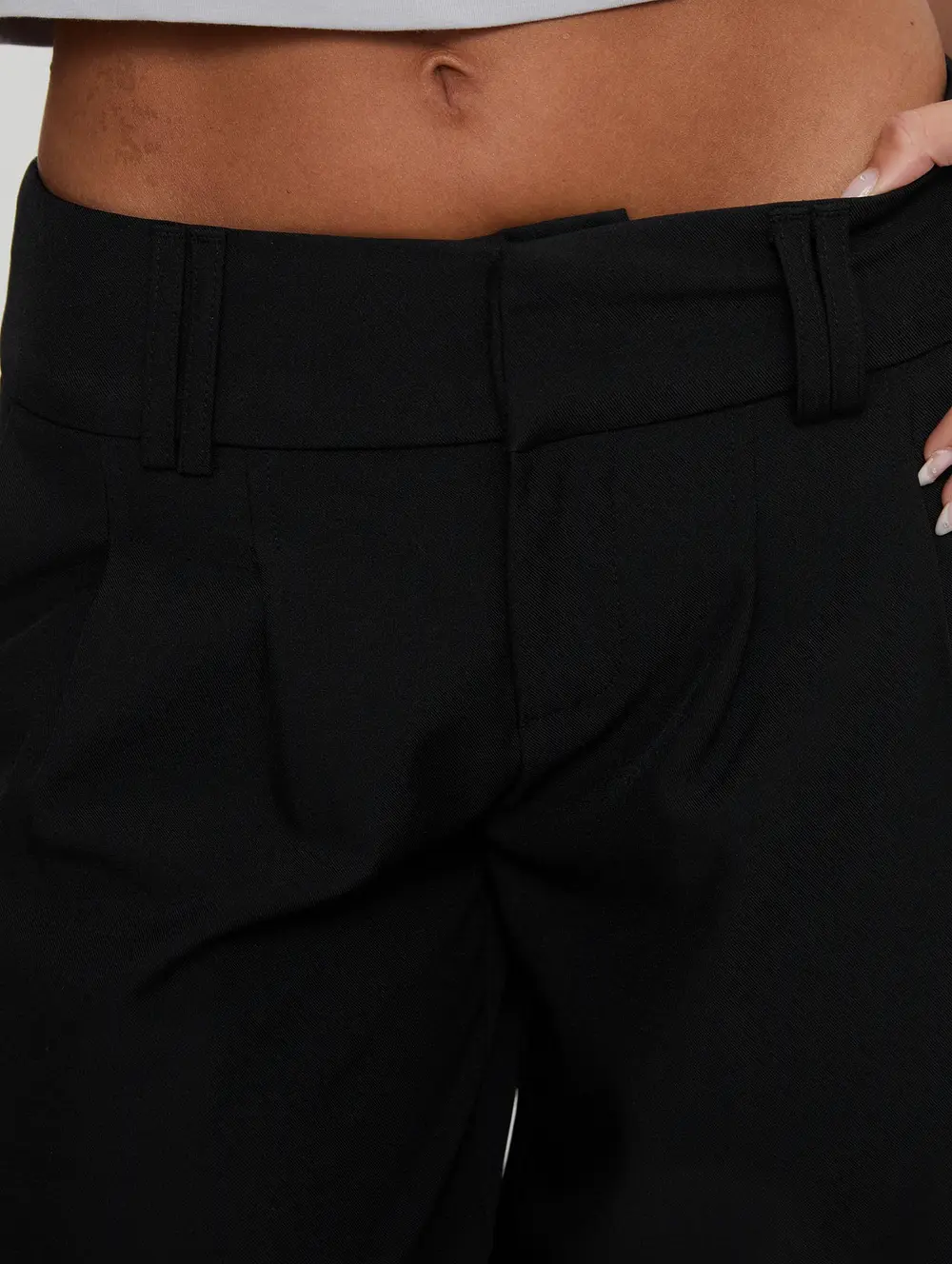 Two Lovers Low Rise Pants Black