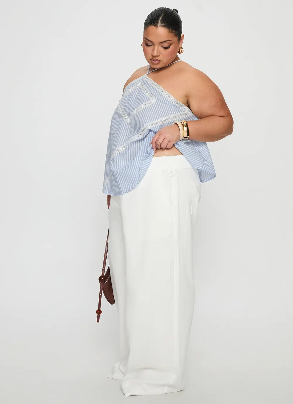 Pedra Wide Leg Pant White Curve