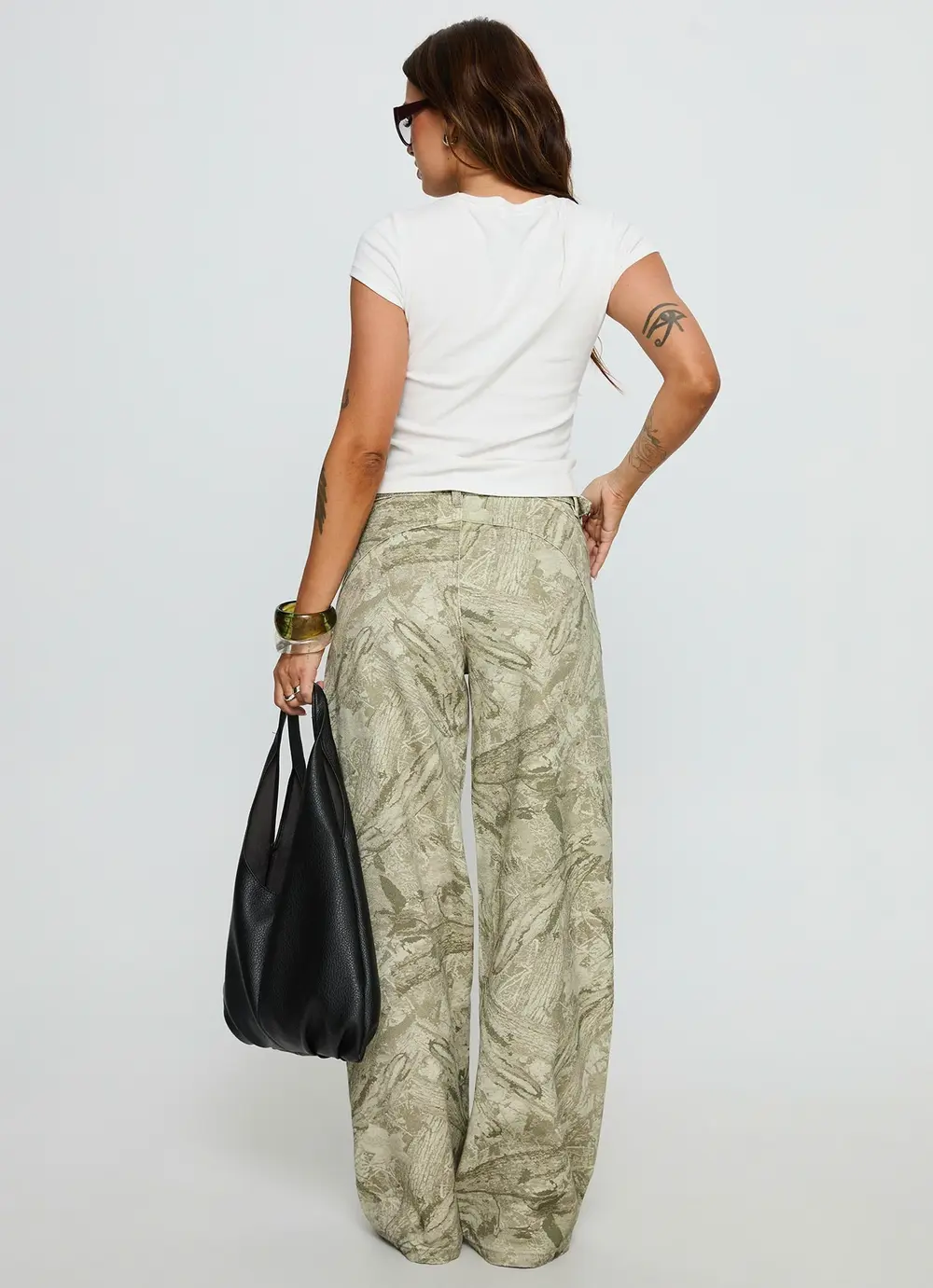 Mckinley Mid Rise Wide Leg Jeans Camouflage