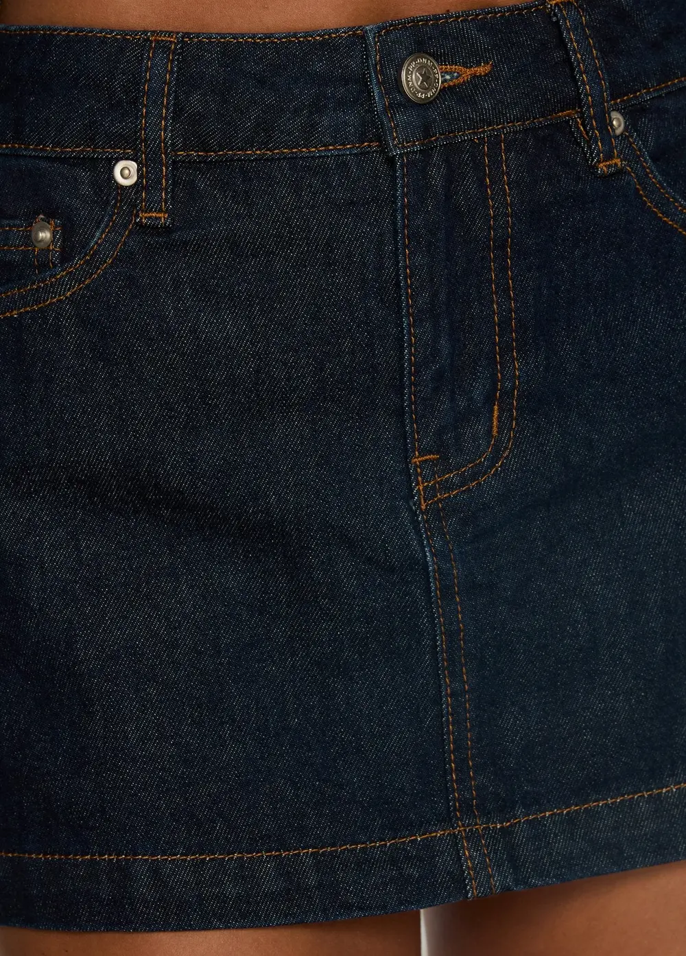 Nicolina Low Rise Denim Mini Skirt Raw Denim