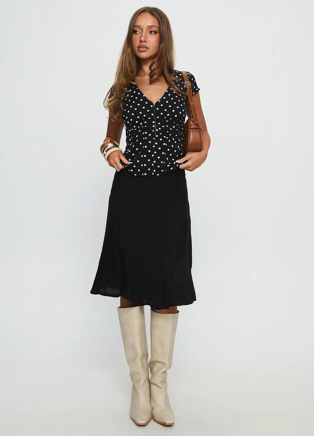 With Kindness Midi Skirt Black