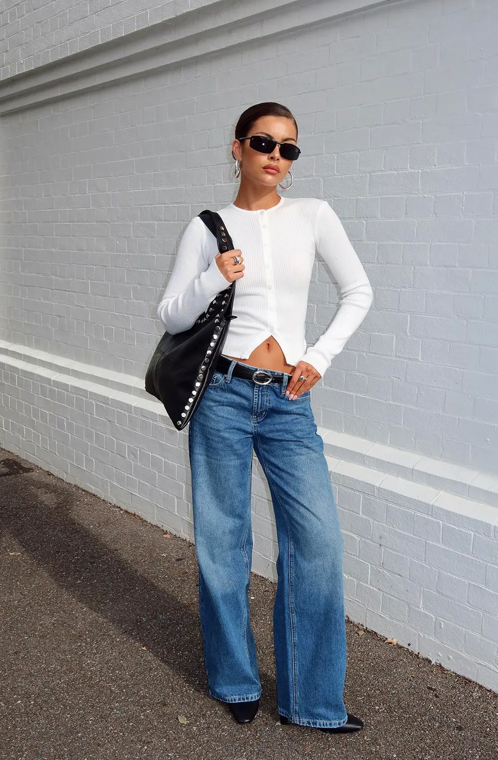 Serenitia Mid Rise Relaxed Jeans Mid Blue Wash