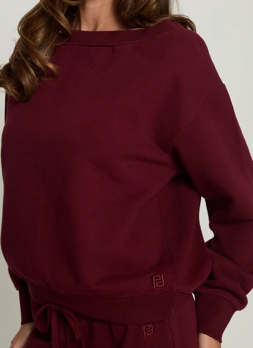 Wellness Off the Shoulder Jumper Currant