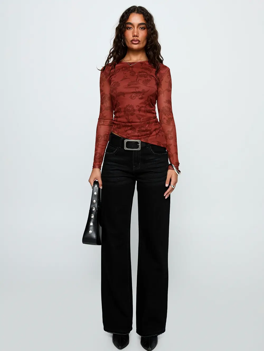 West End Girl Mid Rise Straight Leg Jeans Washed Black