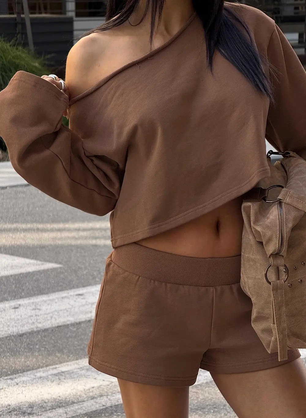 Daybreak Rib Waist Shorts Cocoa