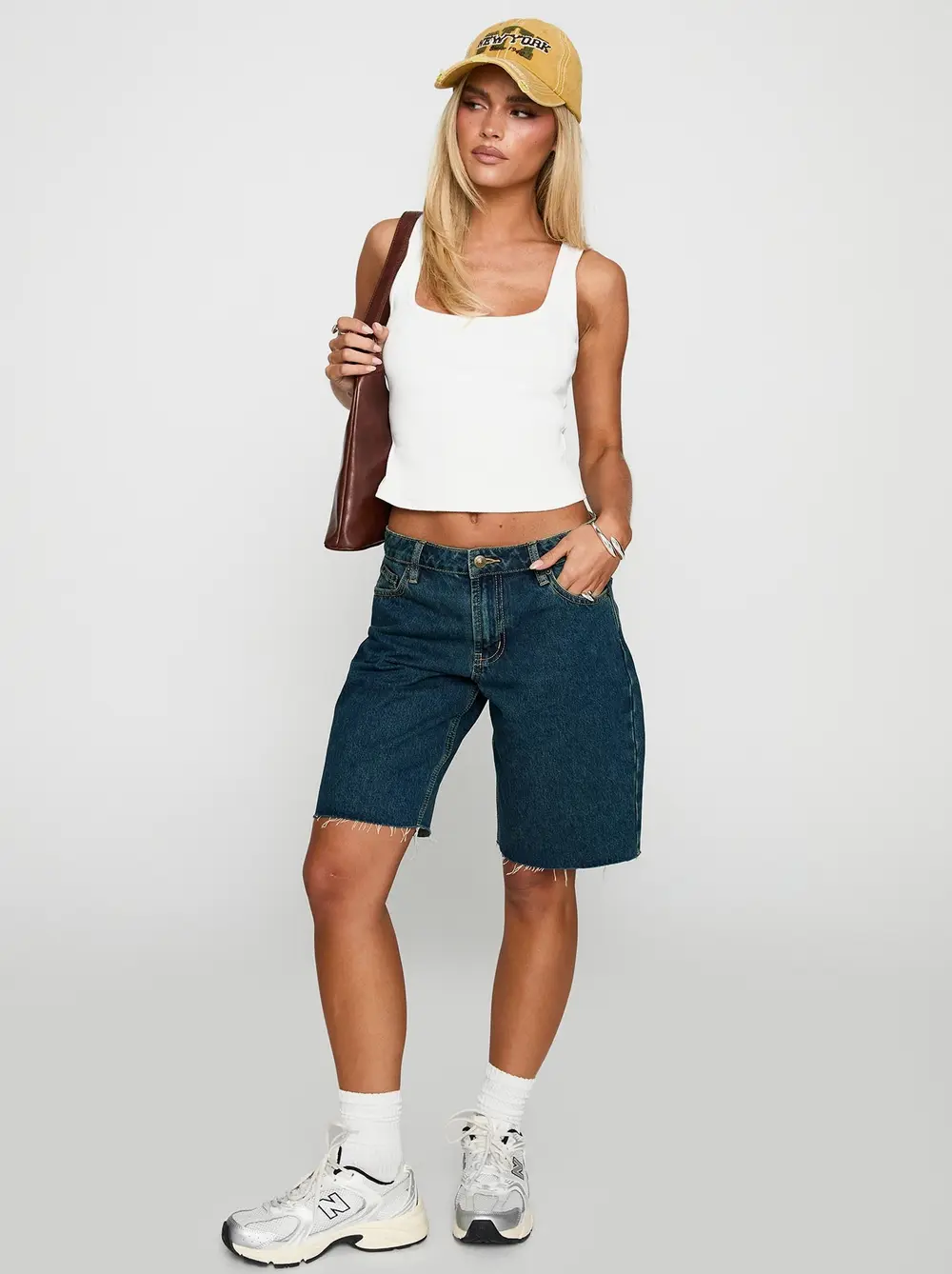Cult Classic Longline Denim Shorts Vintage Wash