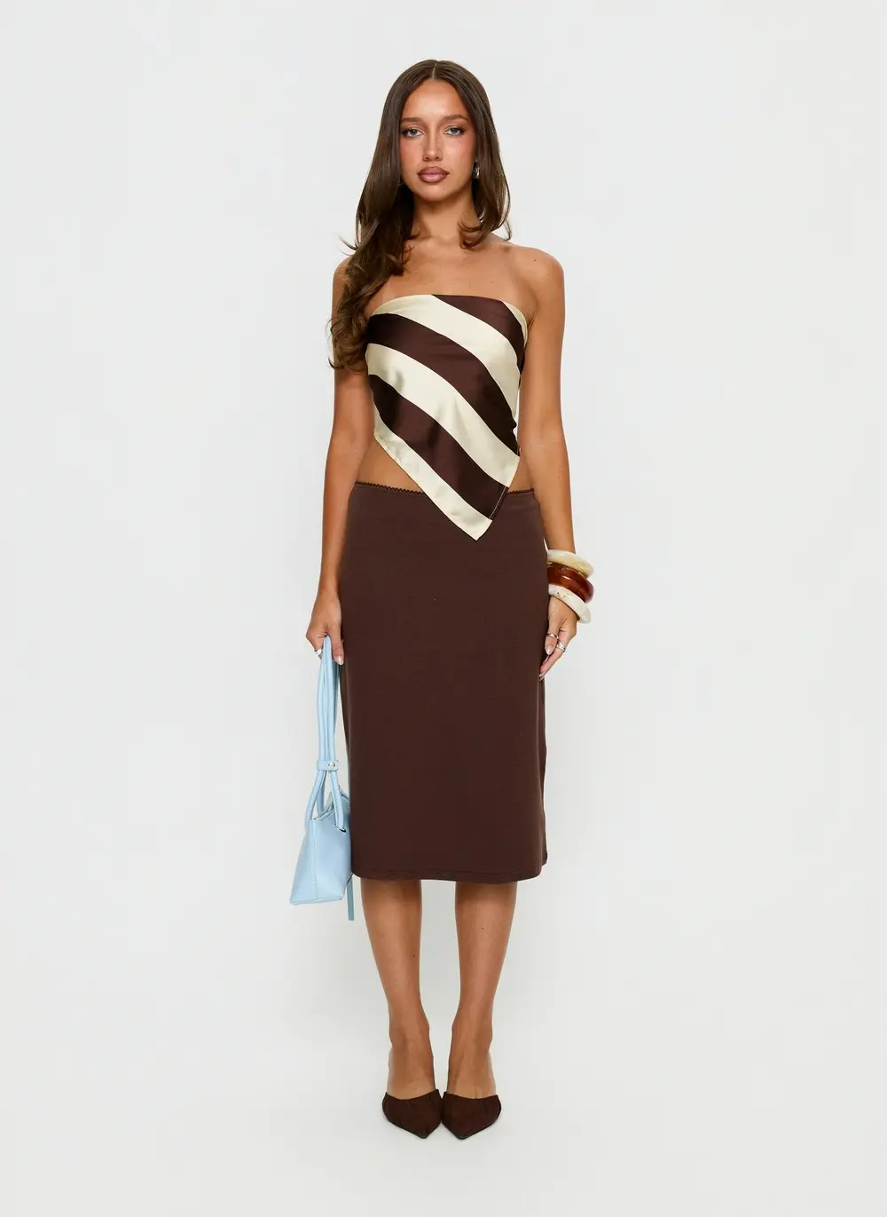 Baseline Rib Midi Skirt Chocolate