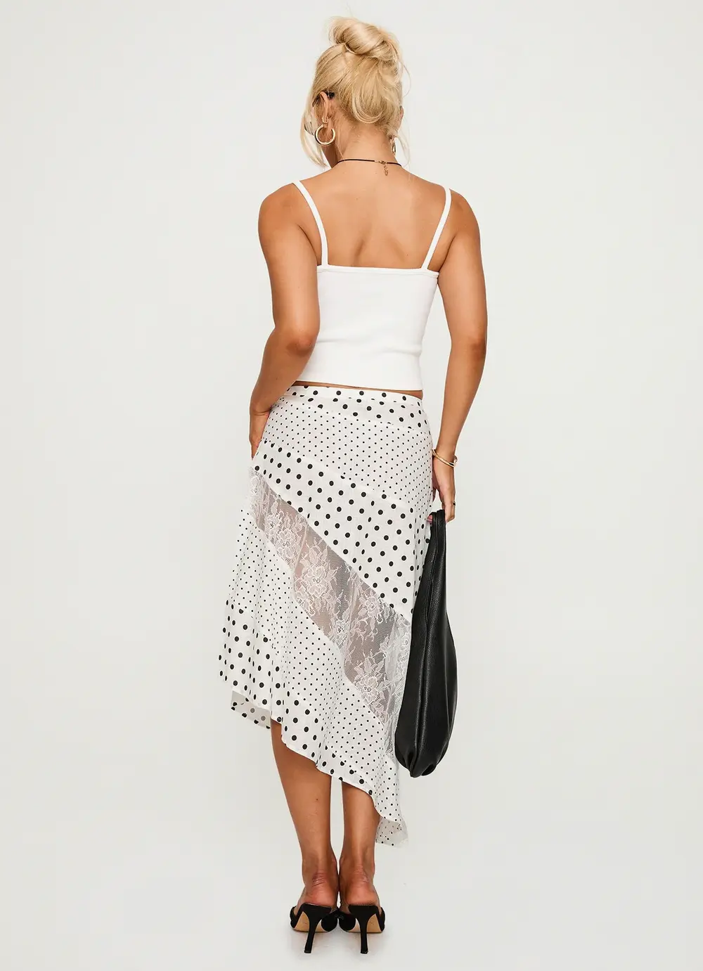 Rennar Maxi Skirt White / Polka Dot Petite