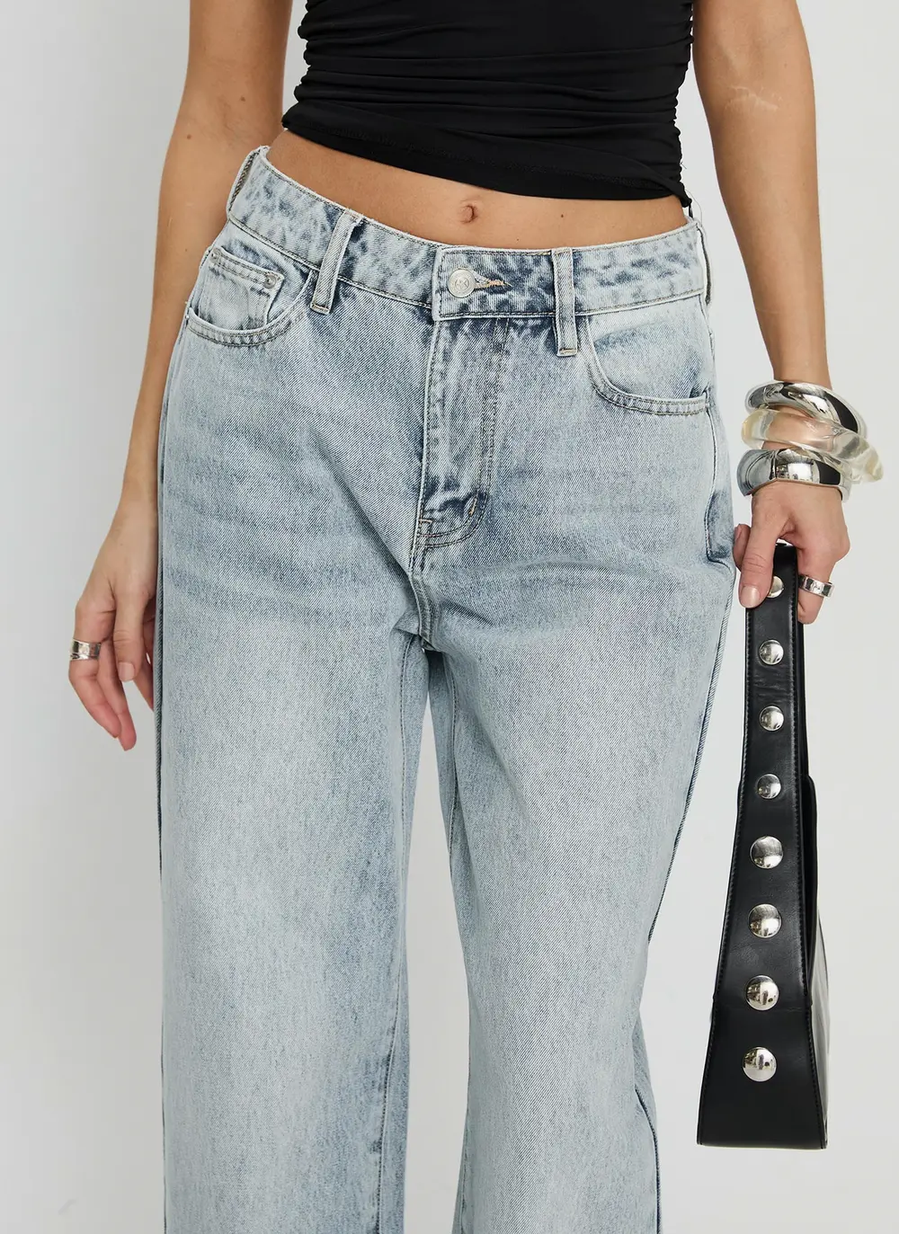 Henesey High Rise Straight Leg Jeans Light Wash