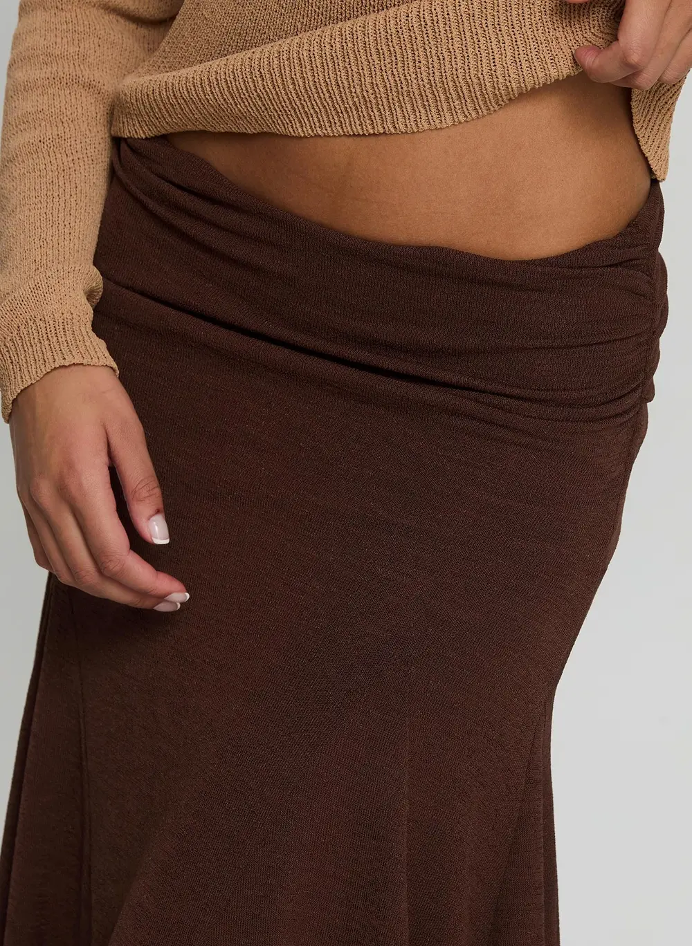 Lewish Low Rise Midi Skirt Chocolate