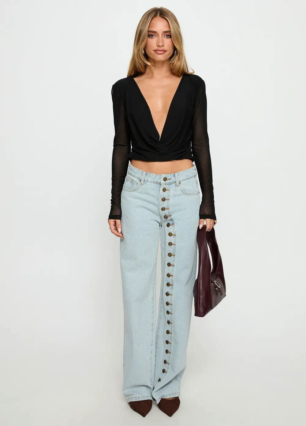 Penny Mid Rise Straight Leg Jeans Light Denim