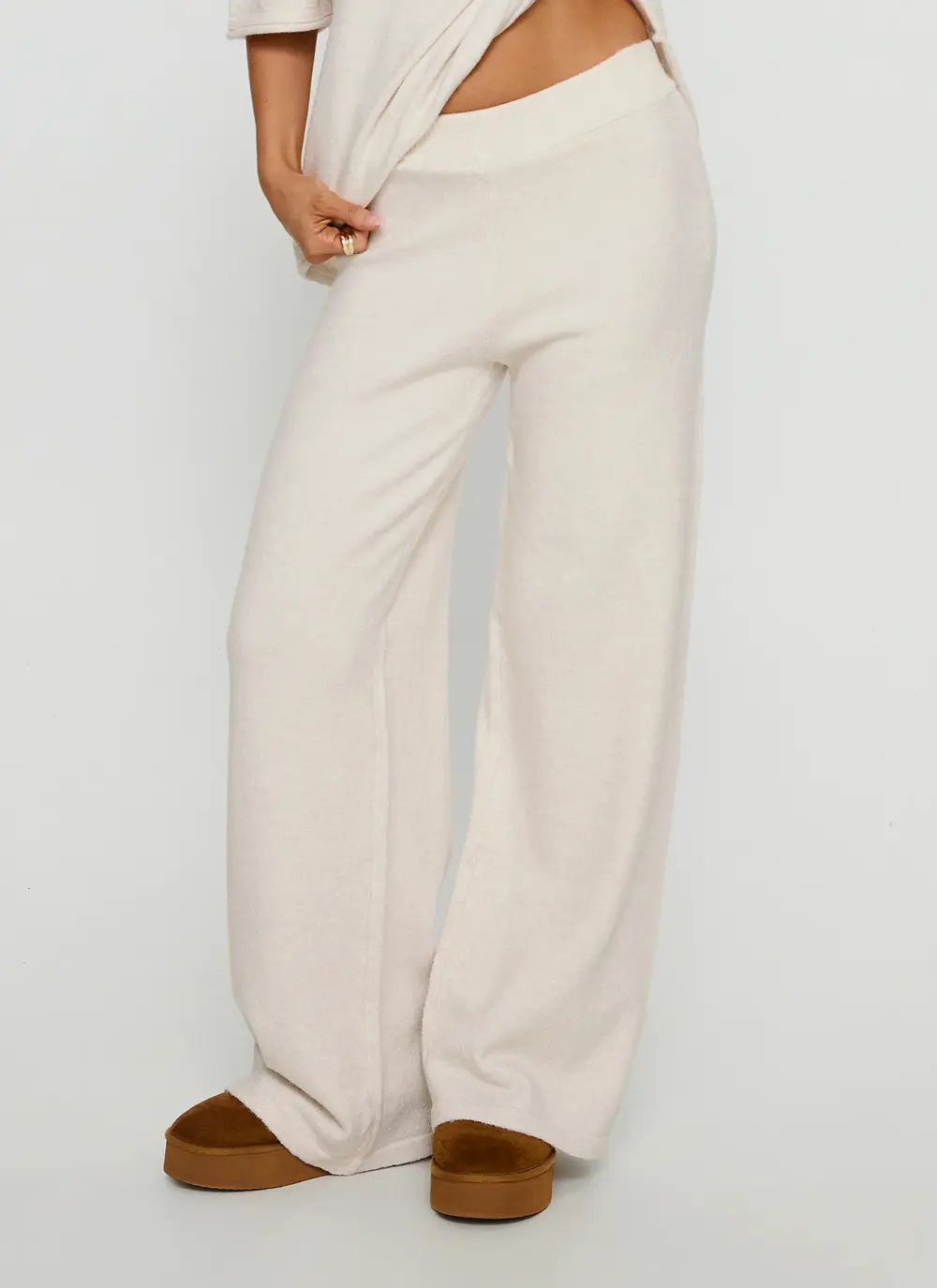Bekki Wide Leg Knit Pant Oat