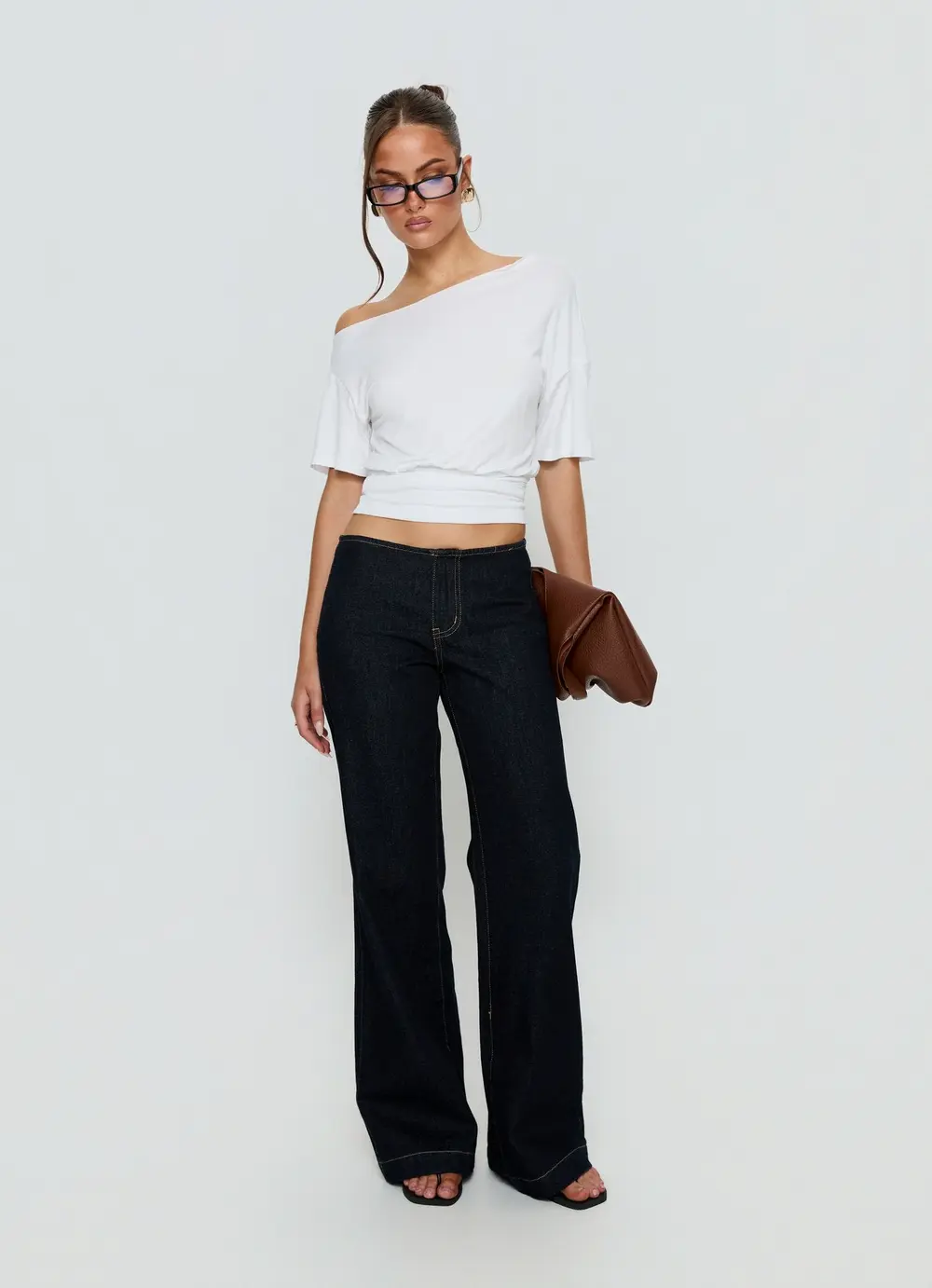 Buenos No Waist Low Rise Straight Leg Jeans Raw Denim