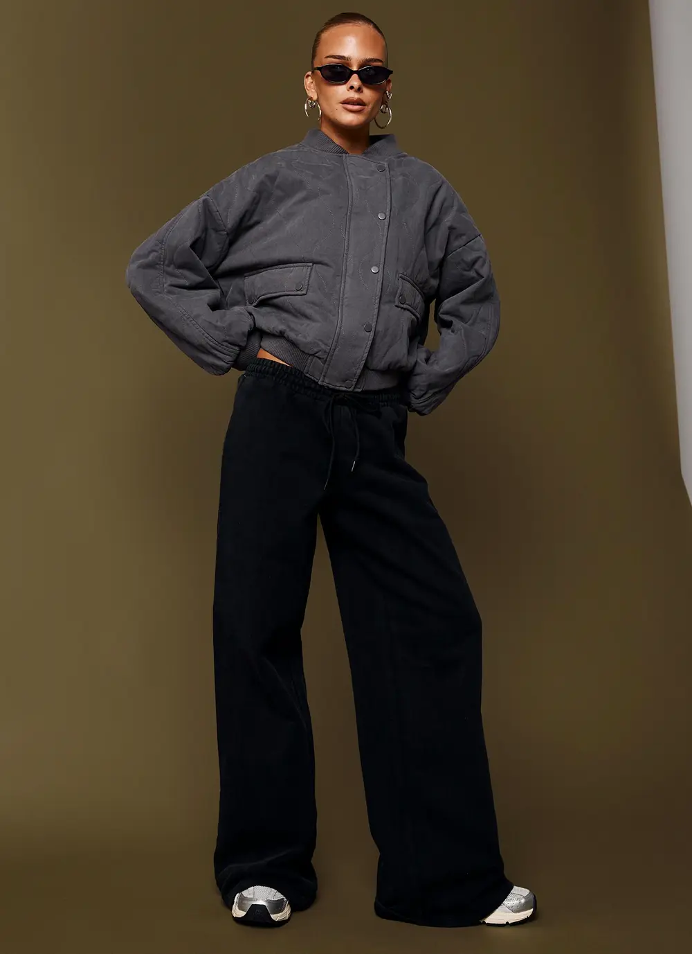 Stick Season Quilted Jacket Grey