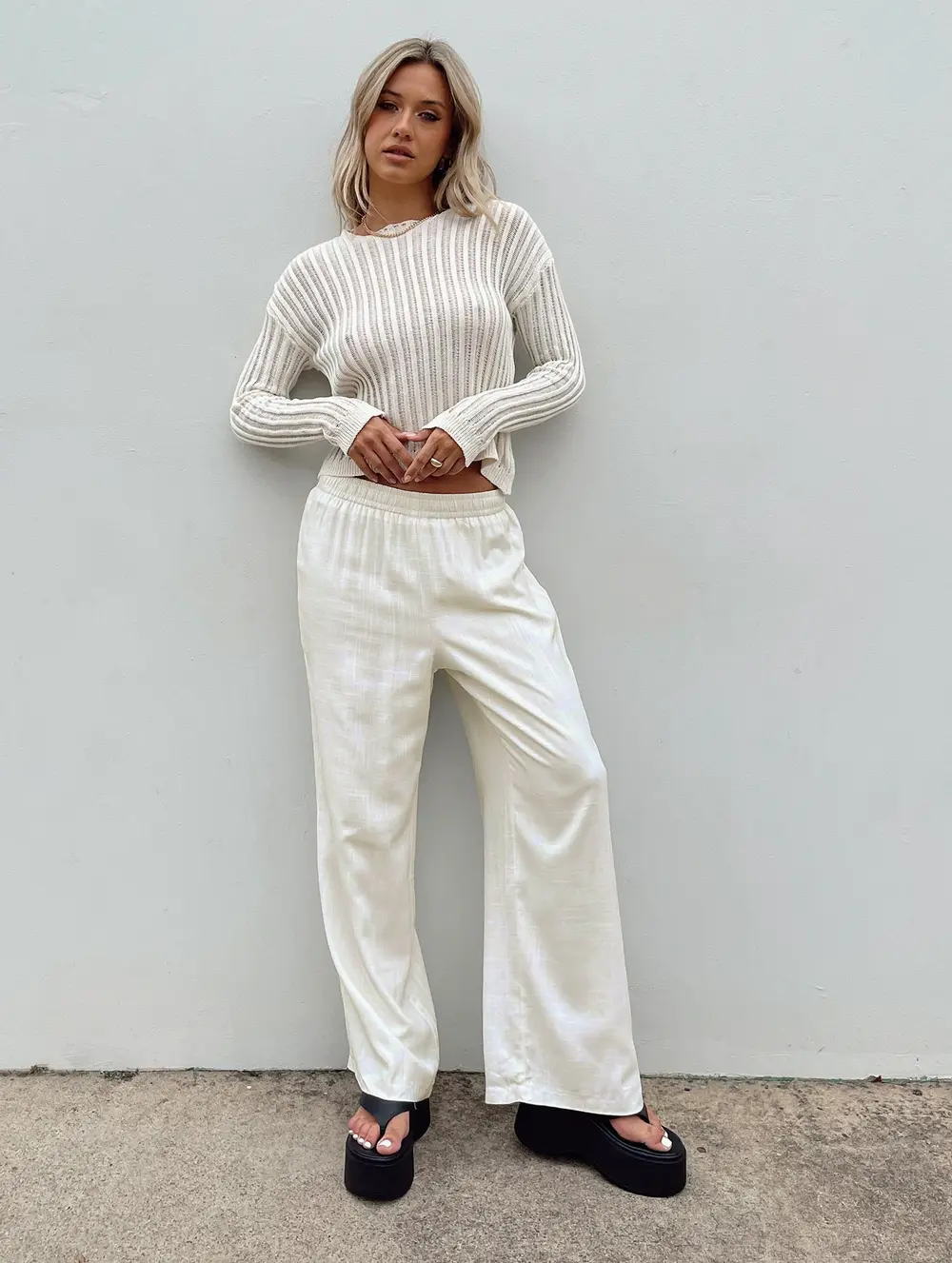 Louis Linen Blend Pants Off White