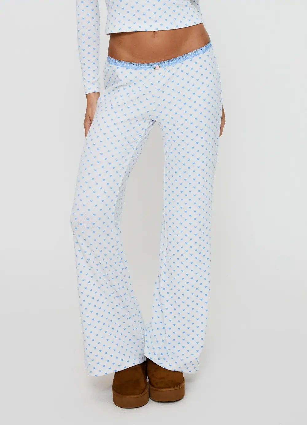 Whimsie Pointelle Sleep Pants Blue / White