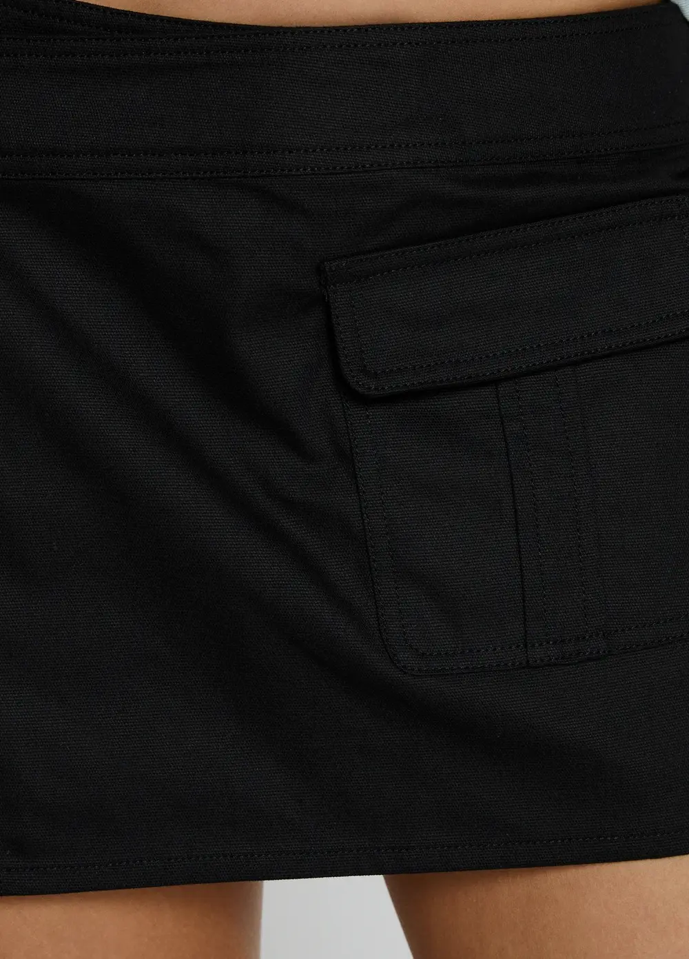 Samarie Cargo Mini Skirt Black