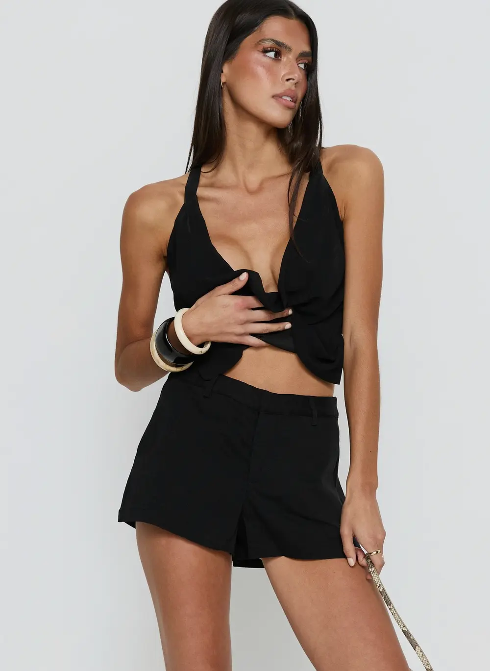 Amzie Tailored Mini Shorts Black