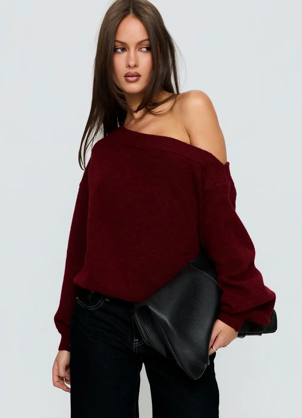 Noble Off The Shoulder Sweater Red