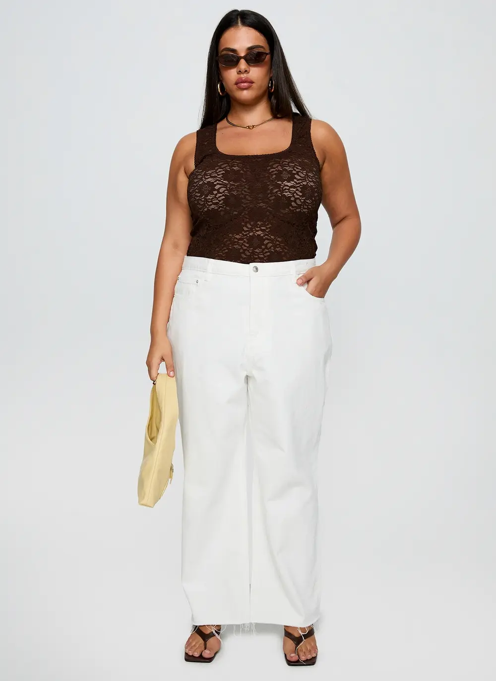 Fawcett High Rise Straight Leg Jeans White Curve