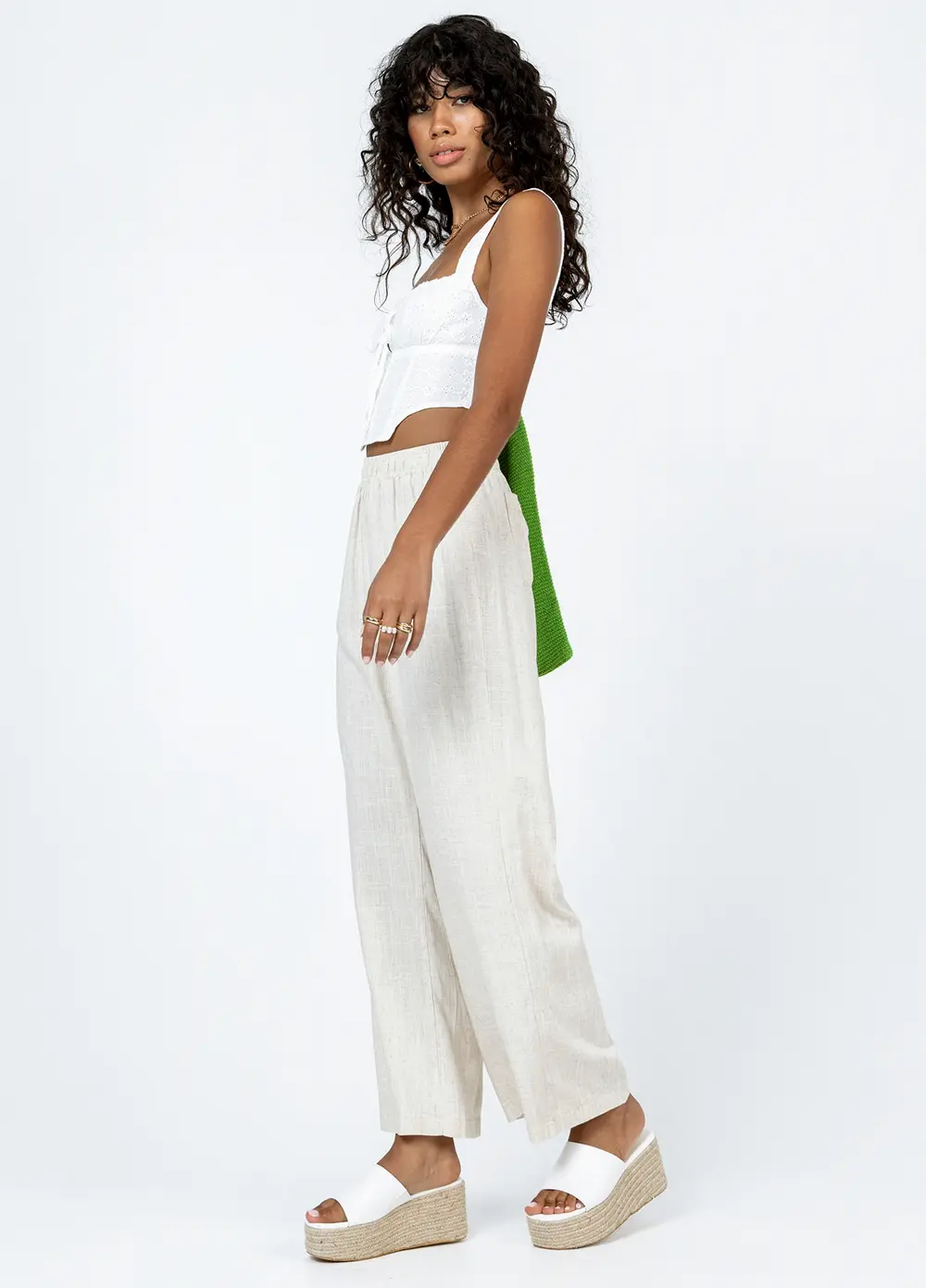 Louis Linen Blend Pants Beige