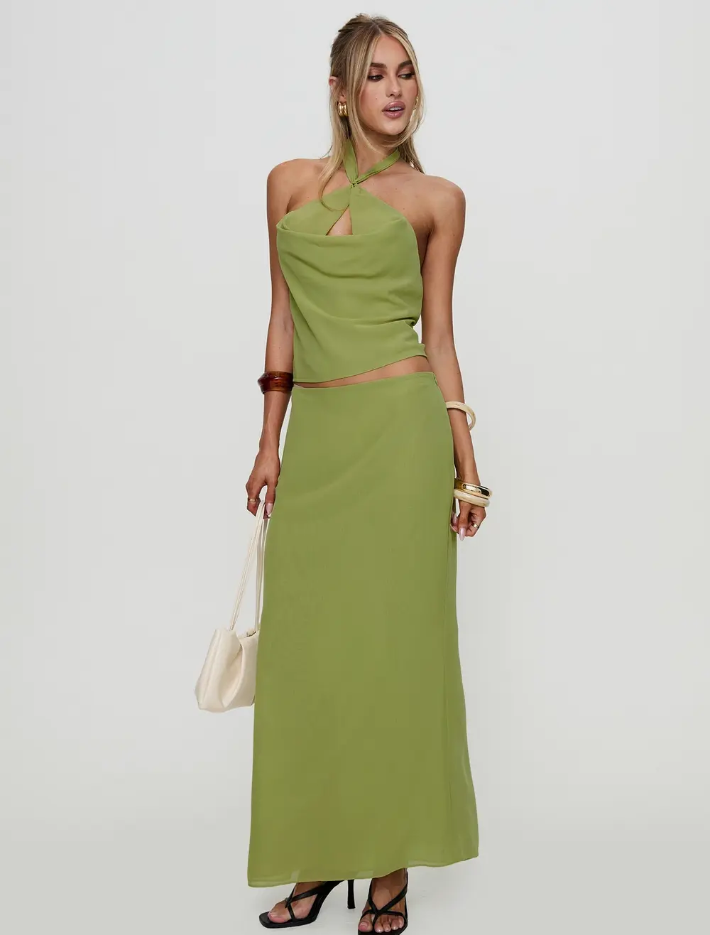 Eleganza Maxi Skirt Green
