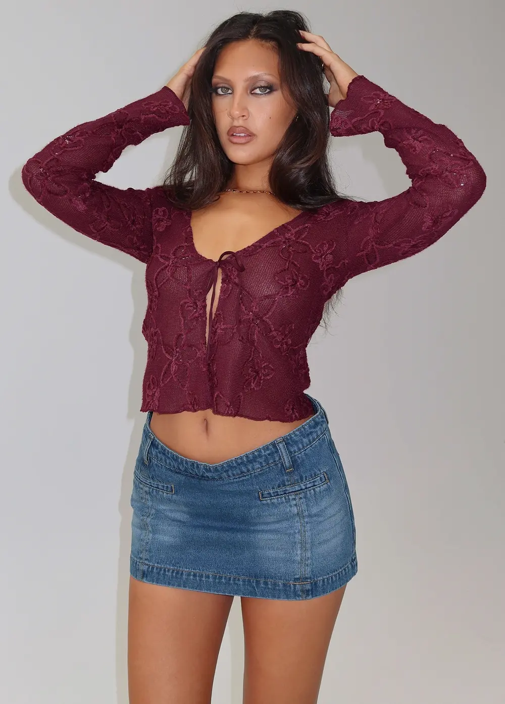 Darbi Denim Mini Skort Mid Blue