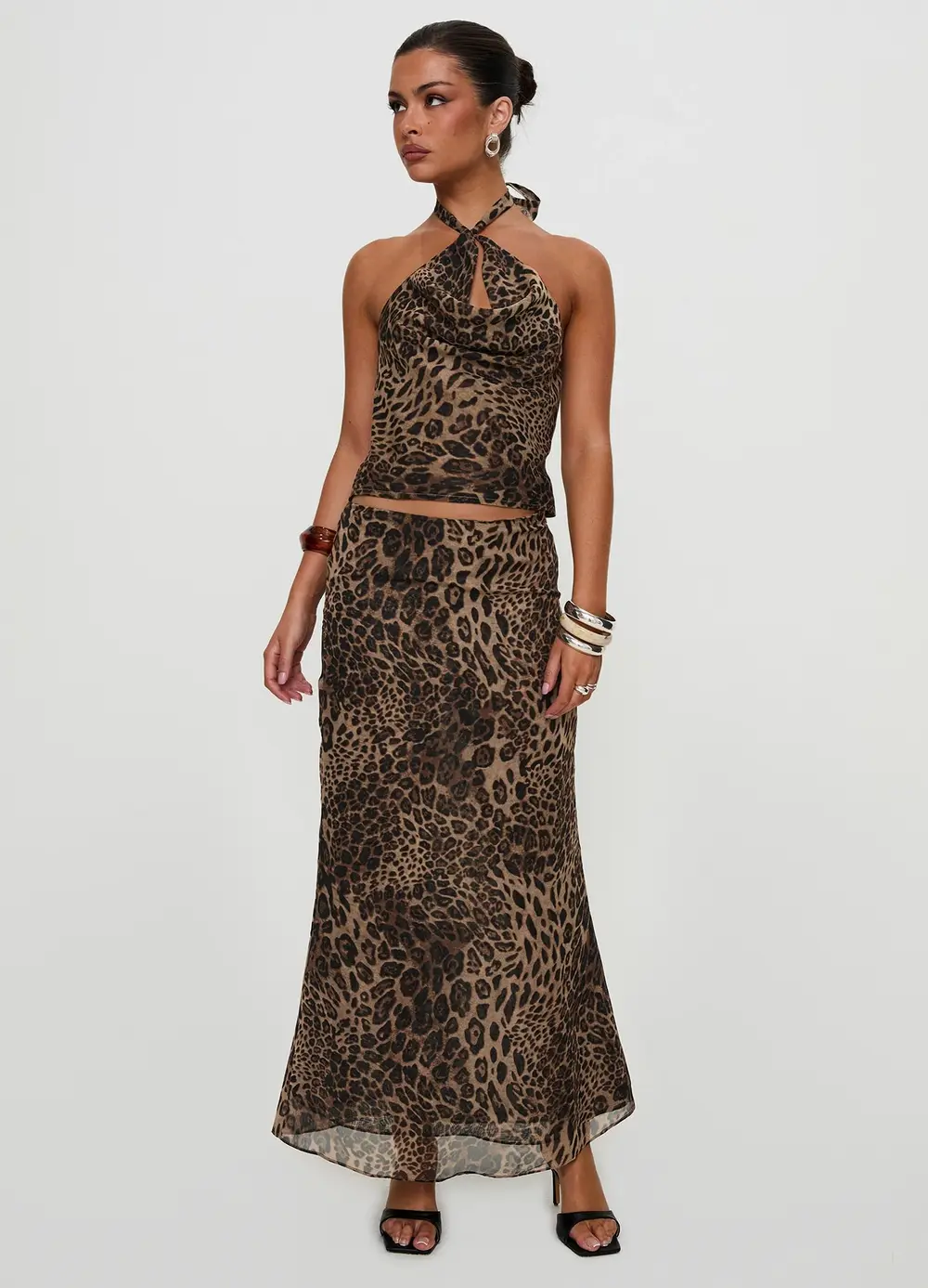 Eleganza Maxi Skirt Leopard