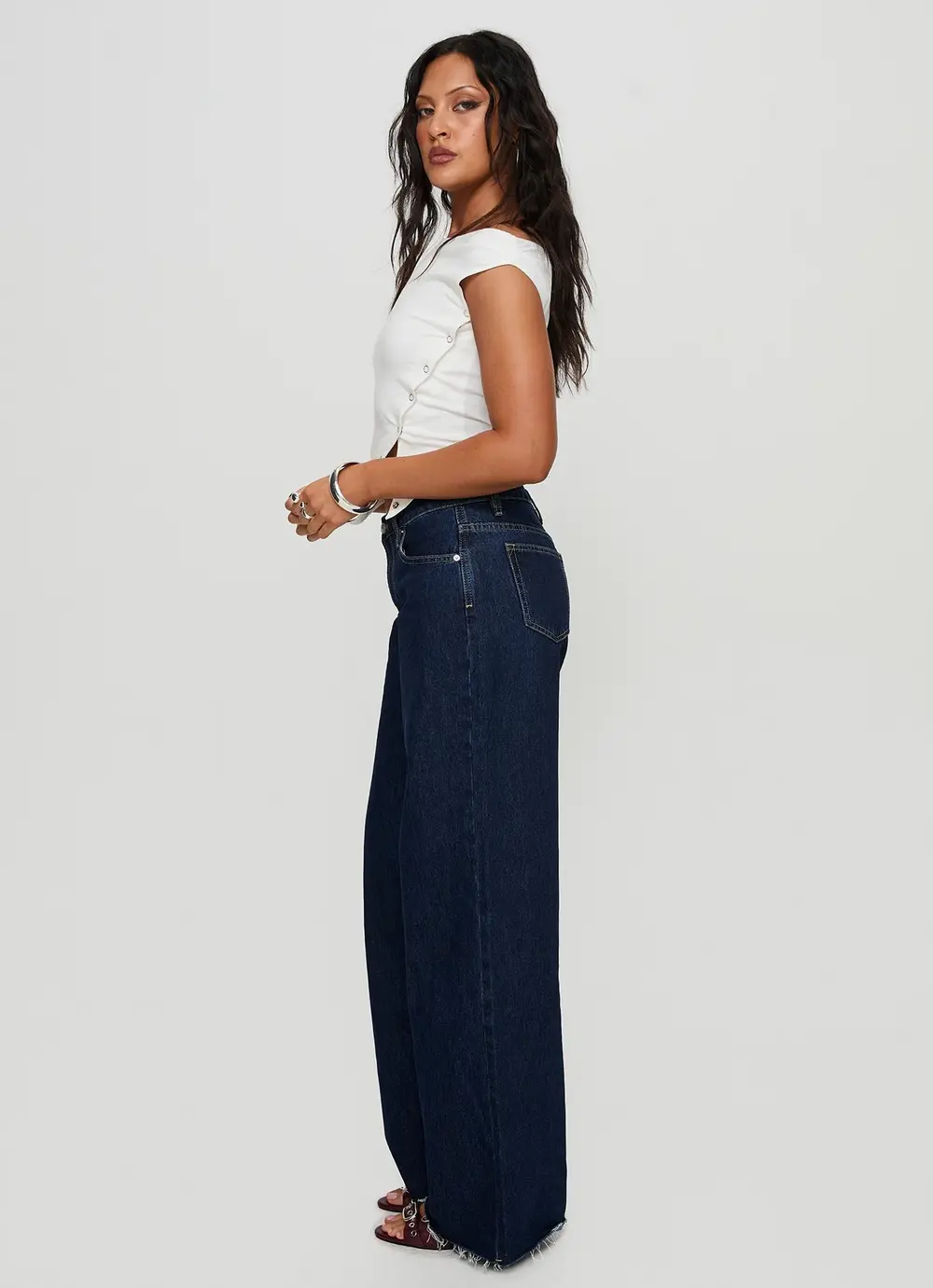 Darla Low Rise Straight Leg Jean Dark Blue Wash