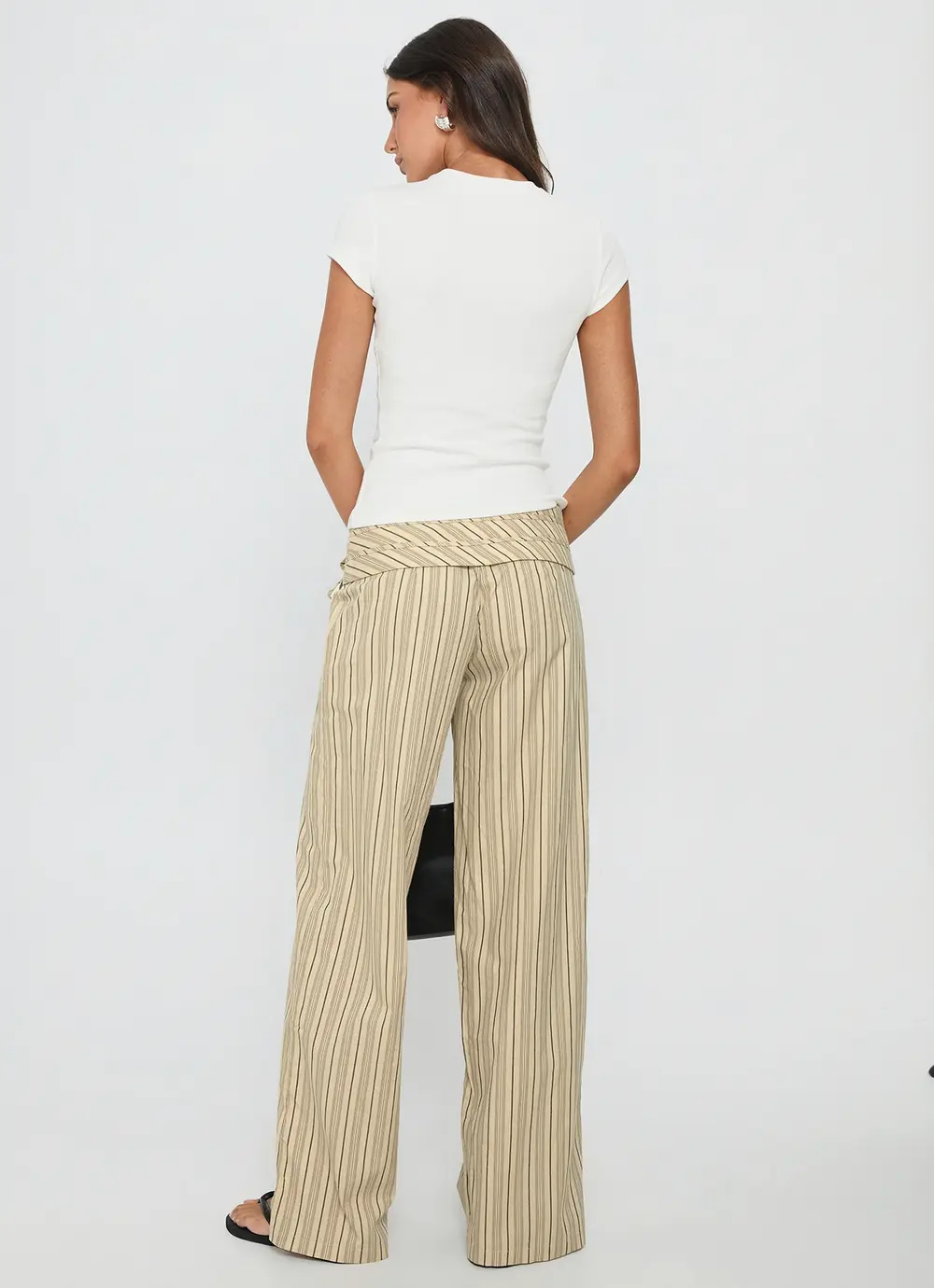 Seneca Wrap Pant Beige Stripe