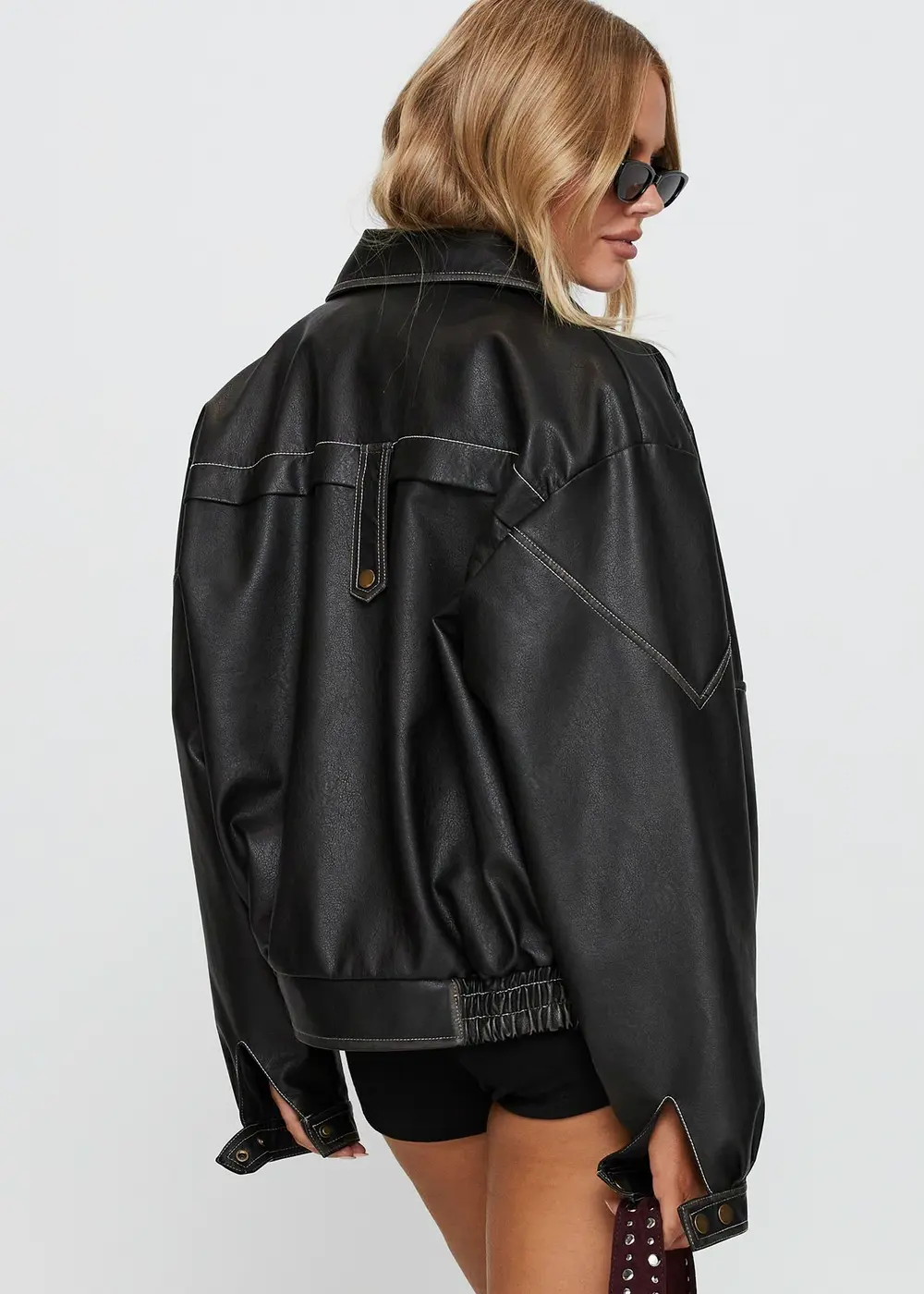 Jaxton Faux Leather Jacket Black