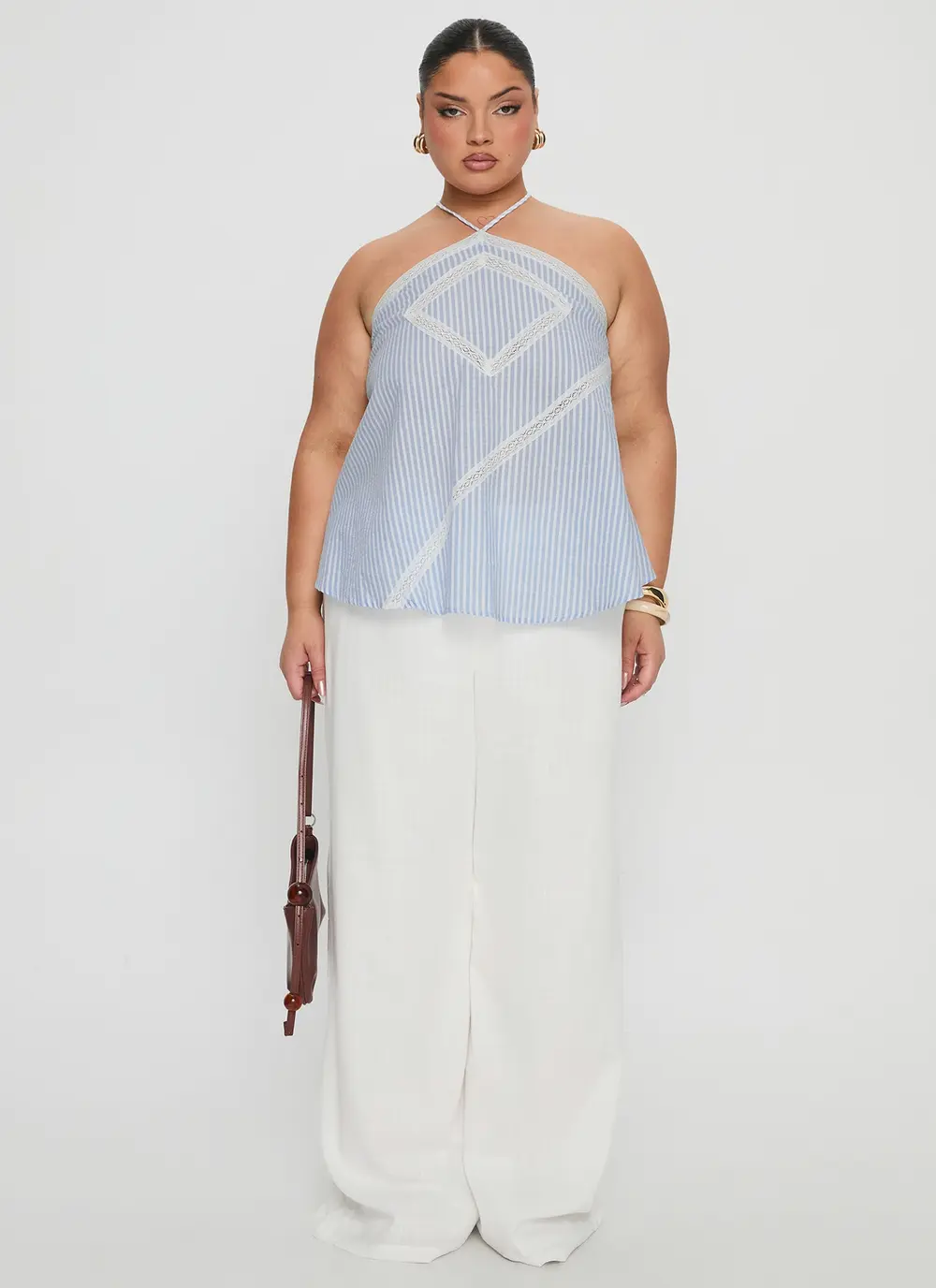 Pedra Wide Leg Pant White Curve