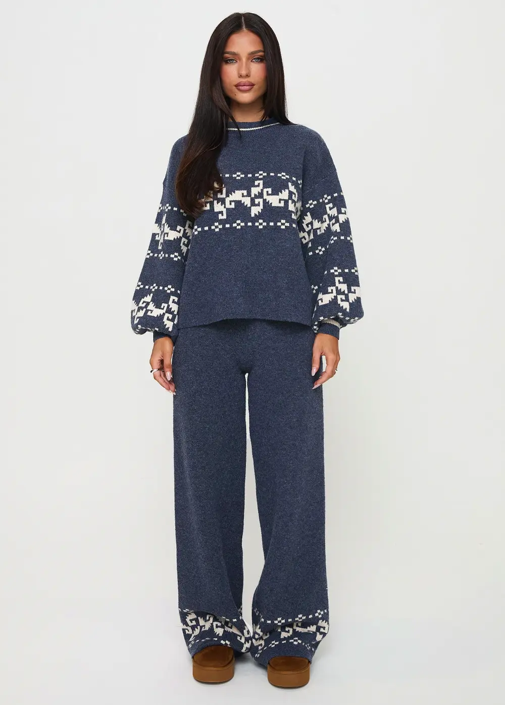 Alpine Knit Pants Navy / Cream