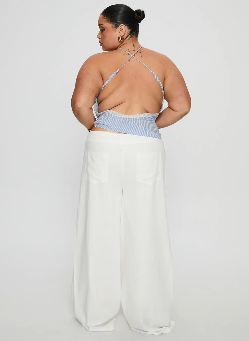 Pedra Wide Leg Pant White Curve