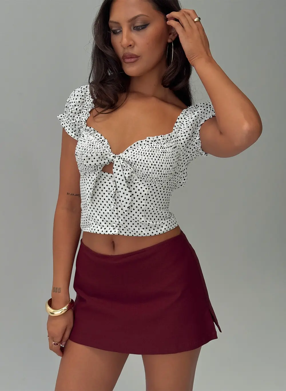 Can't Sleep Skort Burgundy