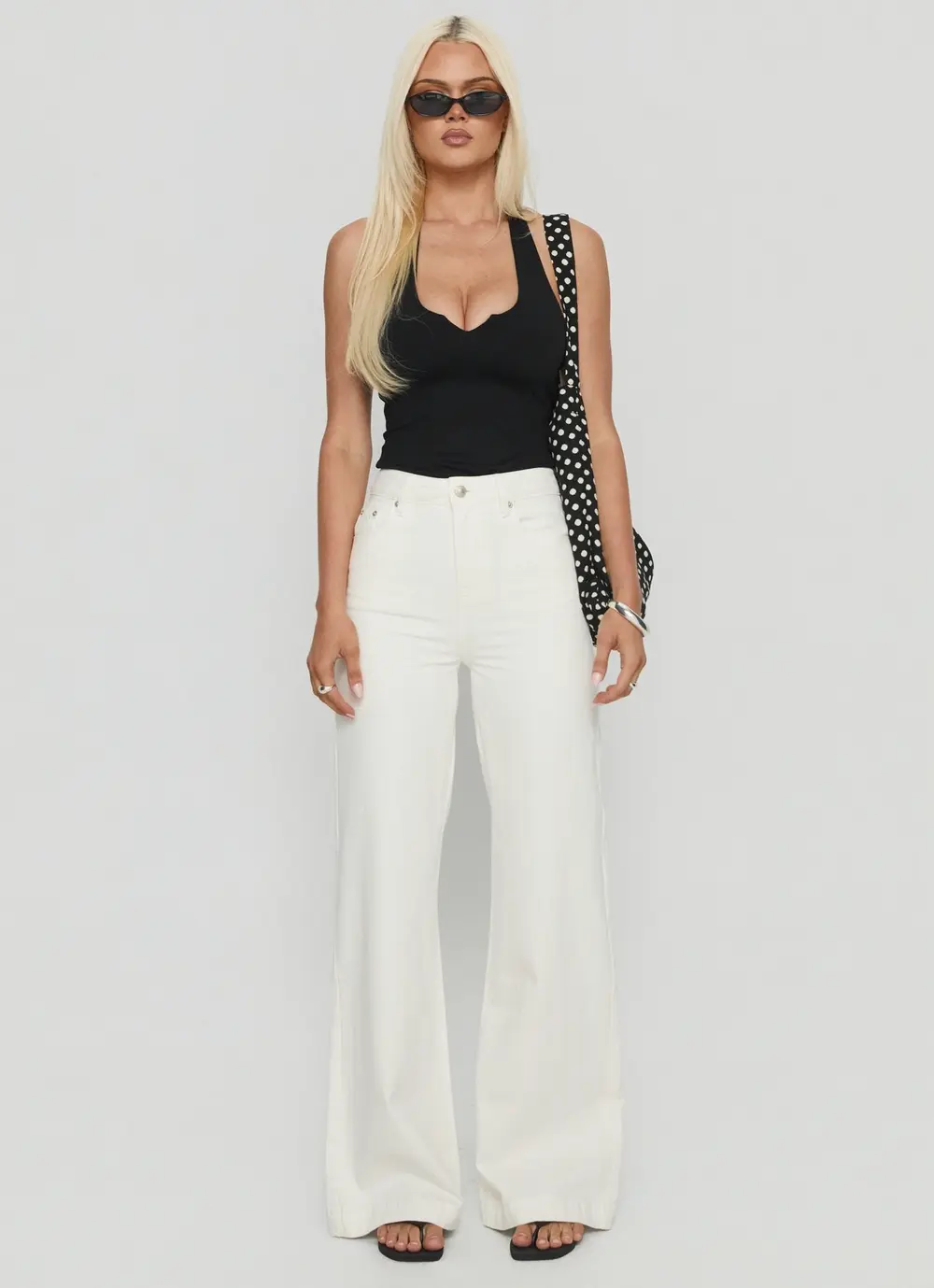 Goldie High Rise Wide Leg Jeans White