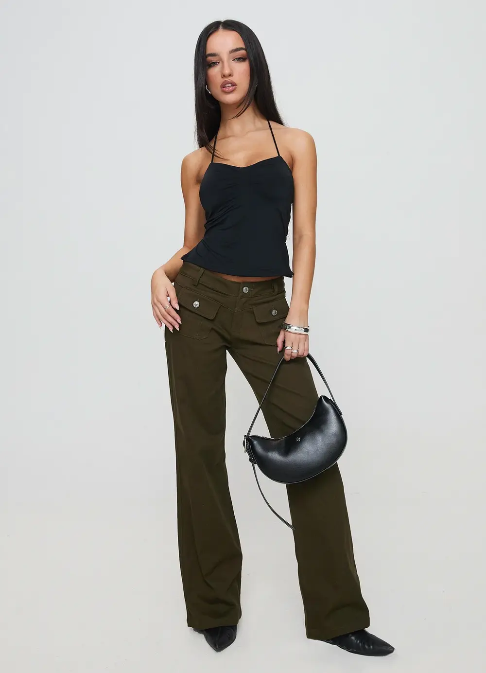 Benicale Low Rise Cargo Pants Olive