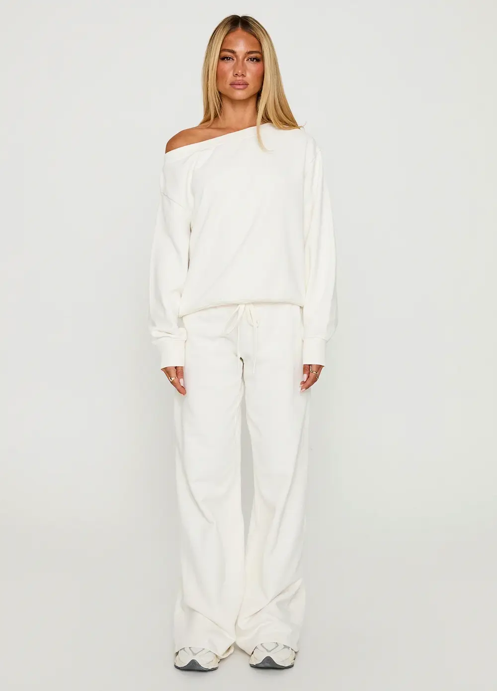 Dodie Wide Leg Pants Washed White