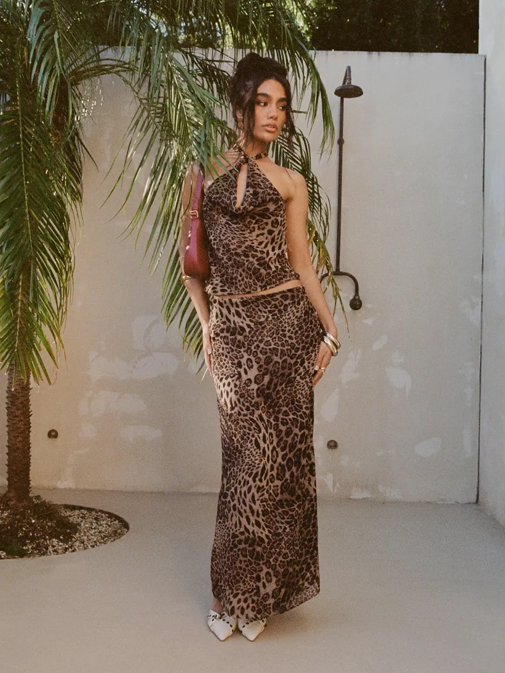 Eleganza Maxi Skirt Leopard