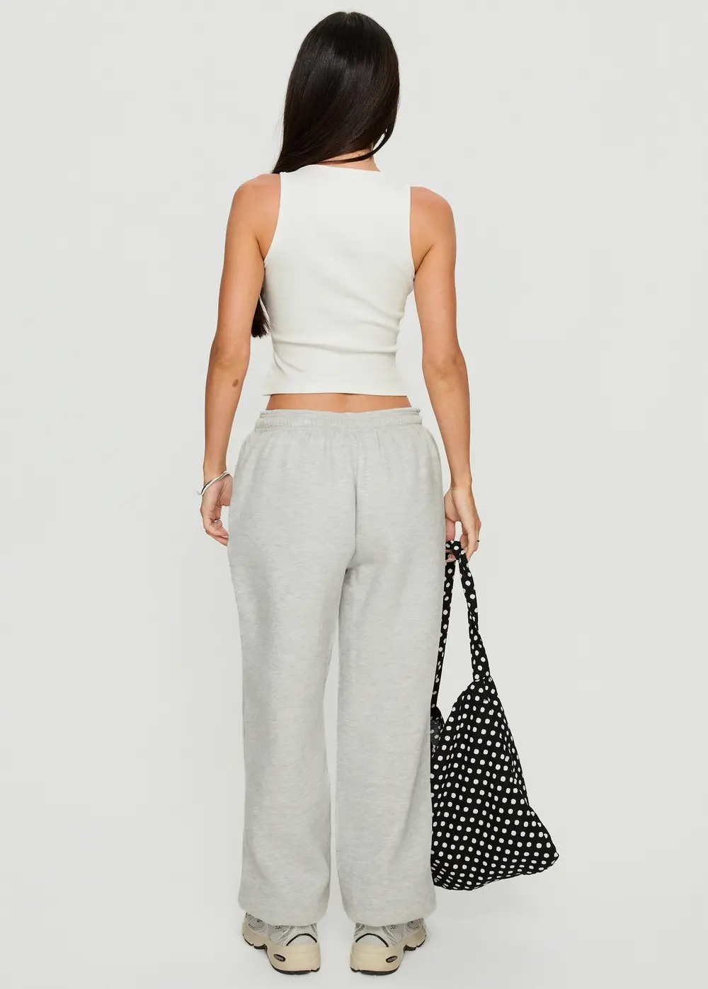 Caspa Dream Fleece Oversized Ankle Cuff Jogger Grey Marle