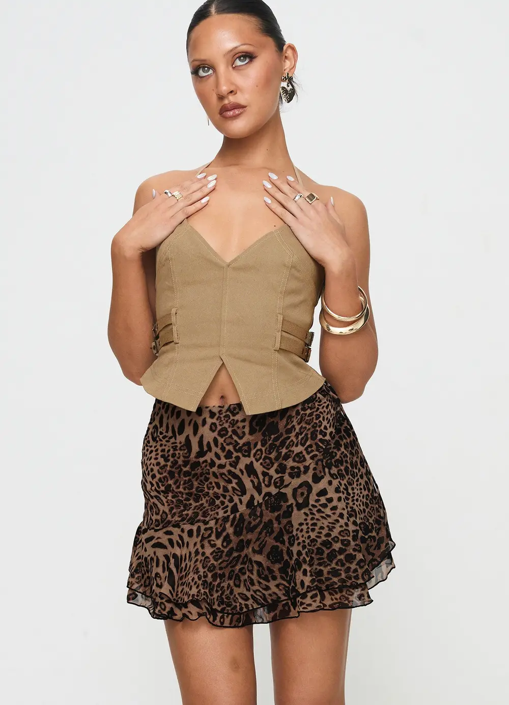 Luned Mini Skirt Leopard