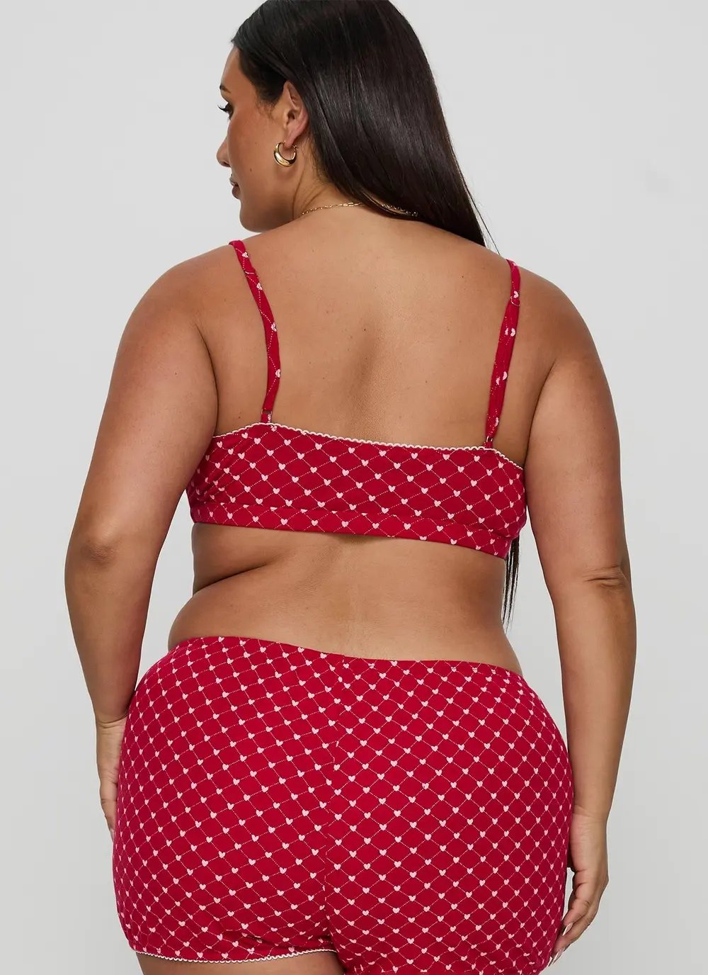 Slumber Pointelle Sleep Bralette Red Curve