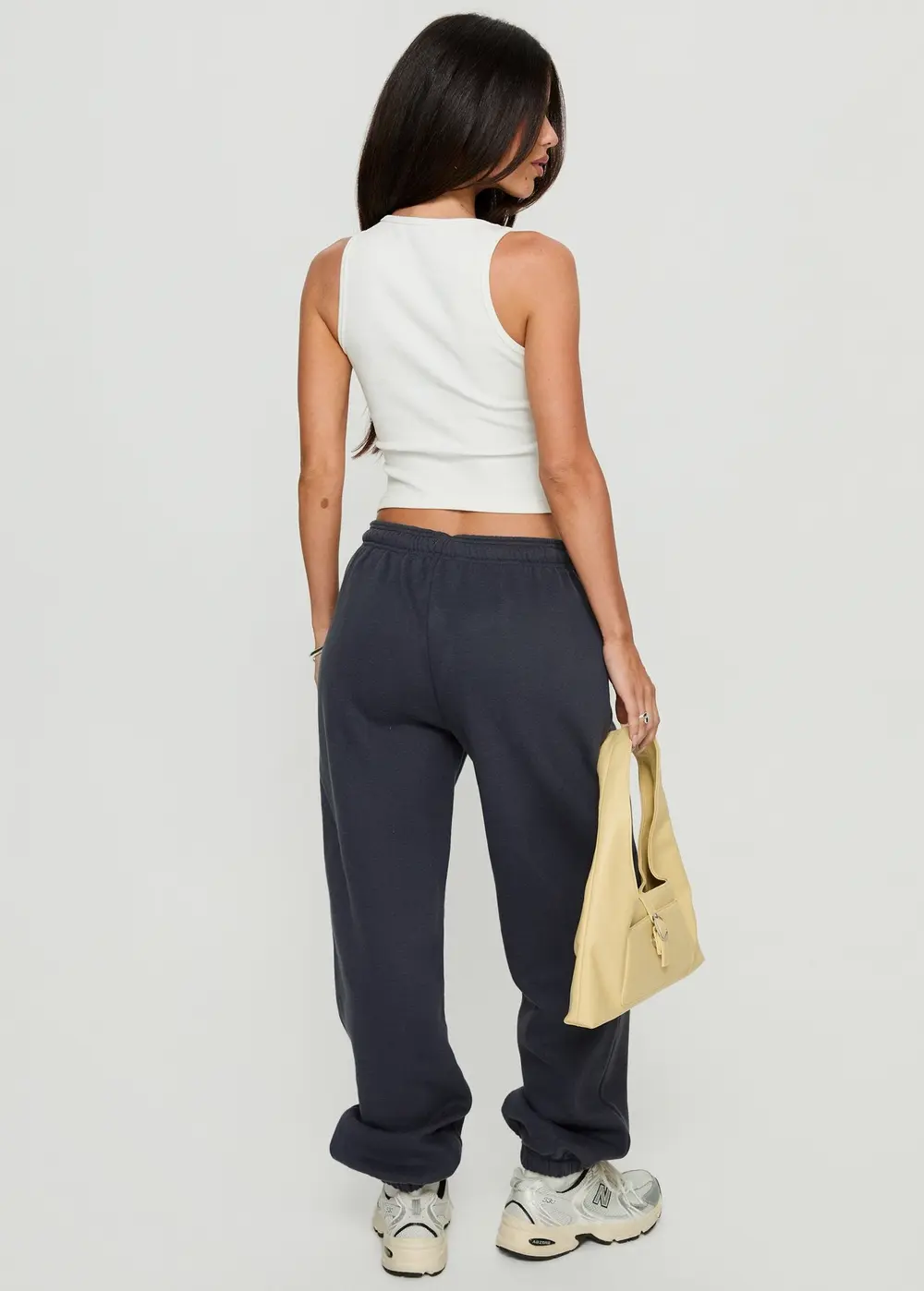 Caspa Dream Fleece Oversized Ankle Cuff Jogger Navy