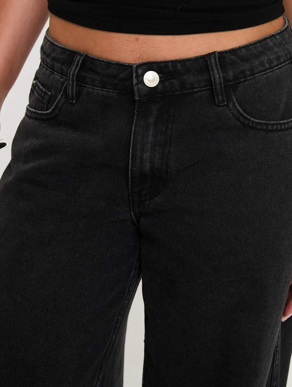 Ramos Low Rise Denim Jeans Washed Black