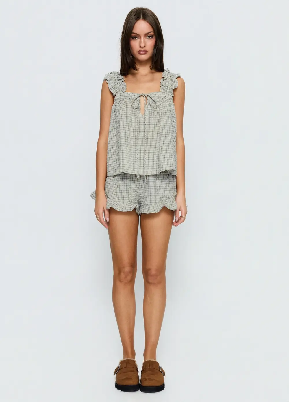 Santabelle Frill Shorts Check