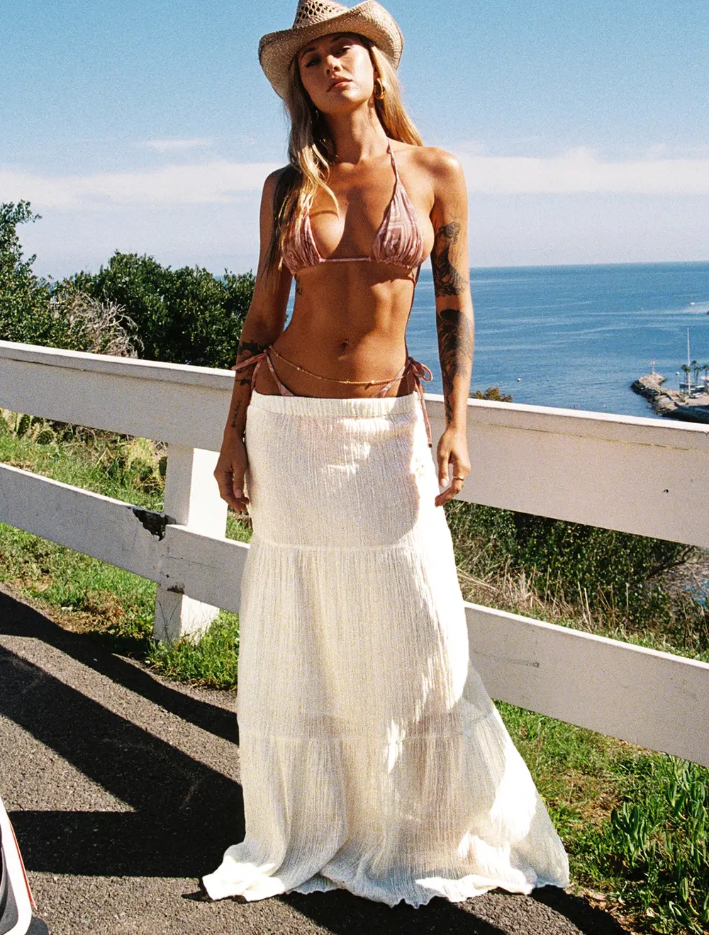 Gilchrist Low Rise Maxi Skirt Ivory Low impact